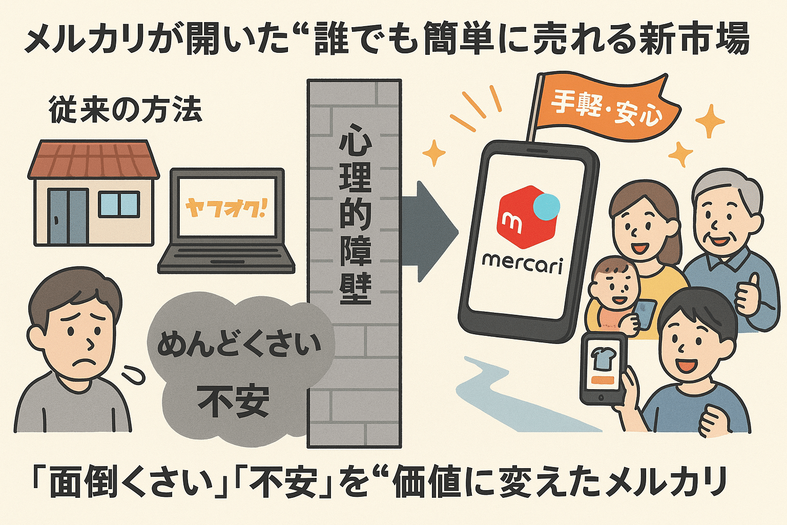 メルカリに学ぶ破壊なき市場創造｜身近な事例で経営学を習得