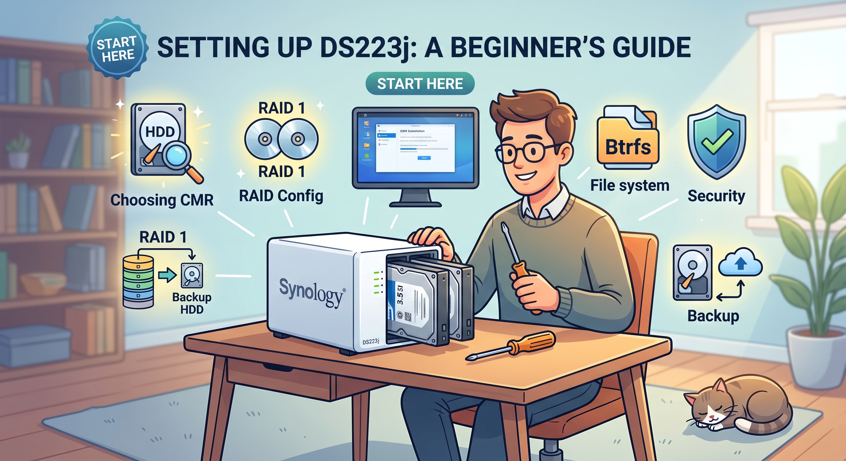 Synology NAS DS223j 初期設定ガイド｜開封からデータを預けられるまでの全手順